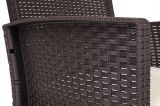 Set salotto da esterno Urano, Set da giardino con cuscini, Salottino indoor e outdoor effetto rattan, 100% Made in Italy, Marrone
