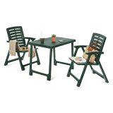 Set Salotto da Esterno Verde Antracite 2 Posti un Tavolino, set da Campeggio Bistrot Made in Italy - Lithia