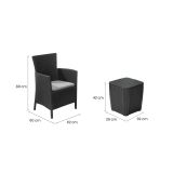 Set salotto da esterno Viking, 62x60 h89 cm, Antracite