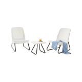 Set salotto esterno 2 poltrone 1 tavolino bianco - Canmore