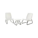 Set salotto esterno 2 poltrone 1 tavolino bianco - Canmore