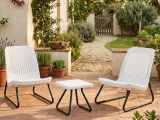 Set salotto esterno 2 poltrone 1 tavolino bianco - Canmore