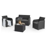 Set salotto esterno 2 poltrone e 1 divano antracite - Barrhead