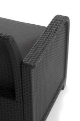 Set salotto esterno 2 poltrone e 1 divano antracite - Barrhead