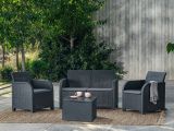 Set salotto esterno 2 poltrone e 1 divano antracite - Barrhead