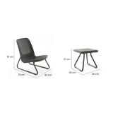 Set salotto esterno 2 posti e 1 tavolo antracite - Canmore