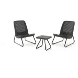 Set salotto esterno 2 posti e 1 tavolo antracite - Canmore