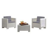 Set salotto esterno 2 posti e 1 tavolo bianco - Camini