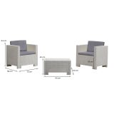 Set salotto esterno 2 posti e 1 tavolo bianco - Camini