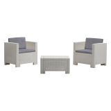 Set salotto esterno 2 posti e 1 tavolo bianco - Camini