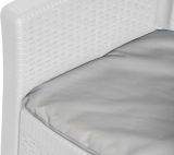 Set salotto esterno 2 posti e 1 tavolo effetto rattan bianco - Anny