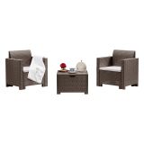 Set salotto esterno 2 posti e 1 tavolo tortora - Apis