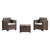 Set salotto esterno 2 posti e 1 tavolo tortora - Apis