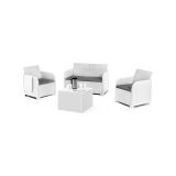 Set salotto esterno 3 posti e 1 tavolo bianco - Barrhead