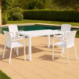 Set salotto esterno 4 posti e 1 tavolo bianco - Sover