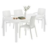 Set salotto esterno 4 posti e 1 tavolo bianco - Sover