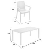 Set salotto esterno 4 posti e 1 tavolo bianco - Sover