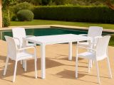 Set salotto esterno 4 posti e 1 tavolo bianco - Sover