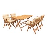 Set salotto esterno 4 posti e 1 tavolo crema - Sangano