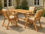 Set salotto esterno 4 posti e 1 tavolo crema - Sangano