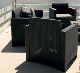 Set salotto esterno poltrone e divano con tavolino contenitore antracite - Gazania