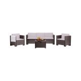 Set salotto giardino 2 poltrone e 1 divano marrone - Cameri