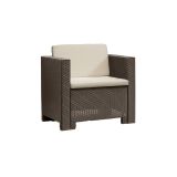 Set salotto giardino 2 poltrone e 1 divano marrone - Cameri
