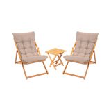 Set salotto giardino 2 posti e 1 tavolino basso marrone - Leni