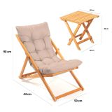Set salotto giardino 2 posti e 1 tavolino basso marrone - Leni