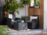 Set salotto giardino 2 posti e 1 tavolo antracite - Barrie