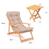 Set salotto giardino 2 posti e 1 tavolo basso marrone - Biagio