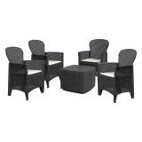 Set salotto giardino 4 posti e 1 tavolo effetto rattan antracite - Sulzano