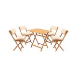 Set salotto giardino 4 sedie pieghevoli crema - Fanano