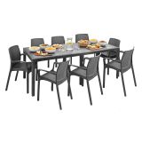 Set salotto giardino 8 posti e 1 tavolo allungabile antracite - Arret