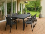 Set salotto giardino 8 posti e 1 tavolo allungabile antracite - Arret