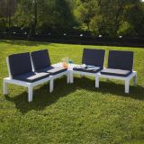 Set salotto giardino angolare bianco - Ermes