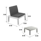 Set salotto giardino angolare bianco - Ermes