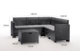 Set salotto giardino divano angolare antracite - Somnus