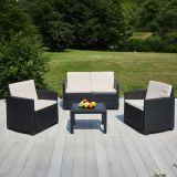 Set salotto giardino impermeabile effetto rattan antracite - Arabesk