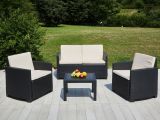 Set salotto giardino impermeabile effetto rattan antracite - Arabesk