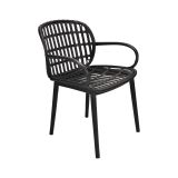 Set salotto giardino minimal 2 poltrone e 1 panchina antracite - Jurij