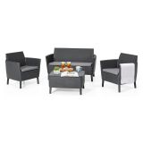 Set salotto giardino poltrone e divano con tavolino contenitore antracite - Whitby