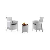 Set salotto giardino poltrone effetto rattan bianco - Armin