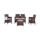 Set salotto giardino poltrone effetto rattan marrone - Asiak