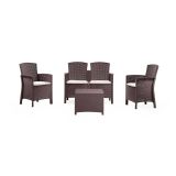 Set salotto giardino poltrone effetto rattan marrone - Asiak