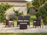 Set salotto giardino poltrone effetto rattan marrone - Asiak