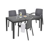 Set salotto giardino sedie effetto rattan antracite - Sover