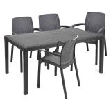 Set salotto giardino sedie effetto rattan antracite - Sover