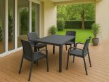 Set salotto giardino sedie effetto rattan antracite - Sover