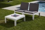 Set salotto piscina poltrone effetto doghe bianco - Aixela